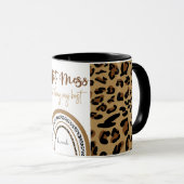 Hot Mess Zitat Leopard Print Rainbow Personalisier Tasse (VorderseiteRechts)