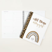 Hot Mess Zitat Leopard Print Rainbow Planer (Anzeige)
