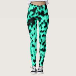Hot Minze Cheetah Rave Liebe Leggings