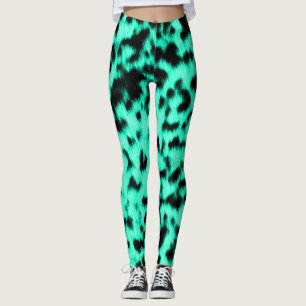 Hot Minze Cheetah Rave Liebe Leggings