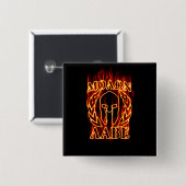 Hot Molon Labe Warrior Mask Laurels on Fire Button (Vorne & Hinten)