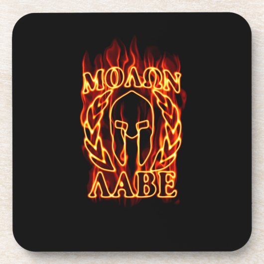 Hot Molon Labe Warrior Mask Laurels on Fire Untersetzer (Vorderseite)