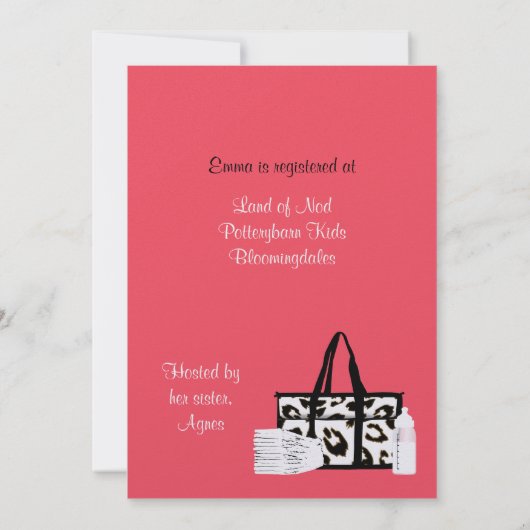 Hot Momma!Kinderdusche Einladung (Rückseite)