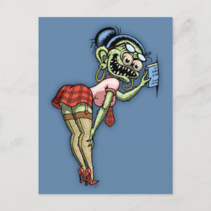 Hot Monster Librarian Postkarte