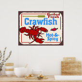 Hot N Spicy Boiled Crawfish Zeichen Poster (Küche)