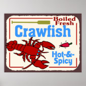 Hot N Spicy Boiled Crawfish Zeichen Poster (Vorne)