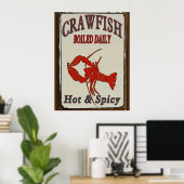 Hot N Spicy Boiled Crawfish Zeichen Poster (Heimbüro)