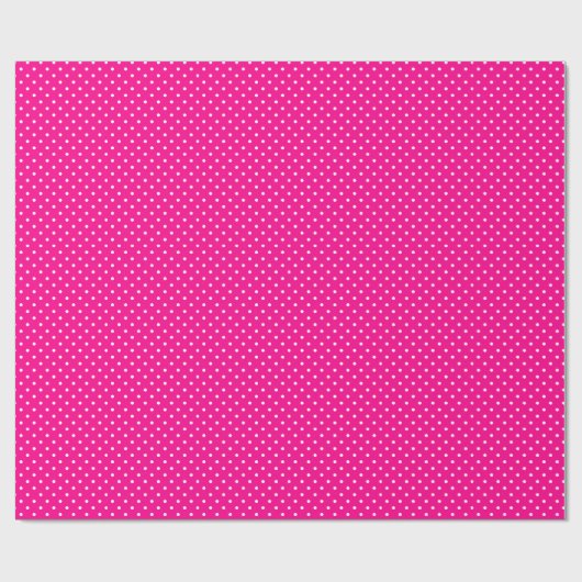 Hot Neon Pink and White Polka Dots Geschenkpapier (Flach)