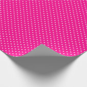 Hot Neon Pink and White Polka Dots Geschenkpapier (Ecke)