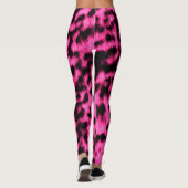 Hot Neon Pink Cheetah Rave Liebe Leggings (Rückseite)