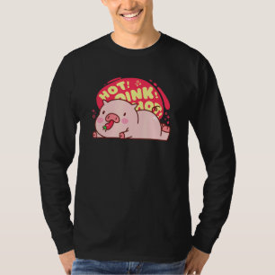 Hot Oink Hot Pig Eating Pepper Niedliche Küche T-Shirt
