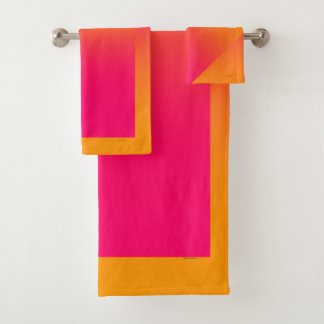 HOT ORANGE PINK BADHANDTUCH SET