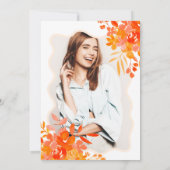 Hot orange Wavy Rahmen boho Blumenrahmen Abschluss Einladung (Rückseite)