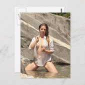 Hot Outdoor Model Foto Postkarte (Vorne/Hinten)