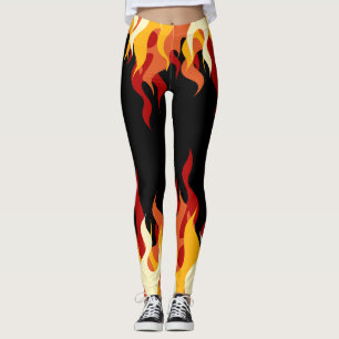 'Hot Pants' Flammen auf schwarz Leggings