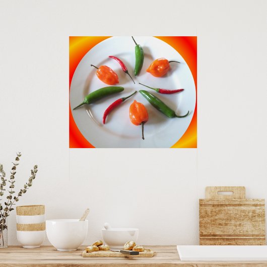 Hot Paprikaschoten 3 Poster (Küche)