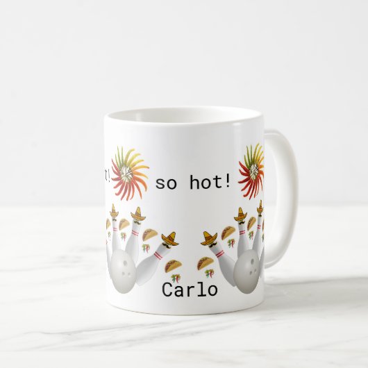 Hot Paprikaschoten Bowling Balls Tasse (VorderseiteRechts)