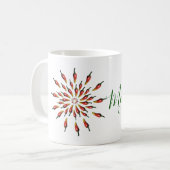 Hot Paprikaschoten Mandala Individuelle Name Kaffeetasse (Vorderseite Links)