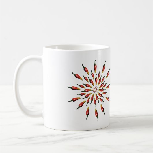 Hot Paprikaschoten Mandala Individuelle Name Kaffeetasse (Links)