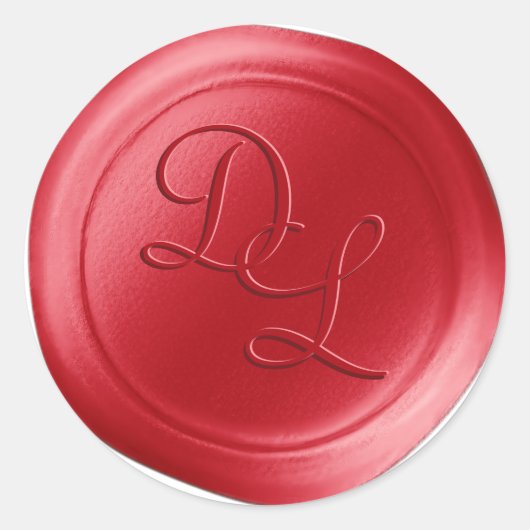 Hot Pepper 2 Letter Monogram Wax Siegel Stickers (Vorderseite)