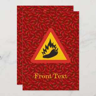 Hot Pepper Danger Sign Einladung