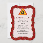 Hot Pepper Danger Sign Einladung (Rückseite)