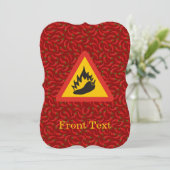 Hot Pepper Danger Sign Einladung (Stehend Vorderseite)