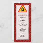 Hot Pepper Danger Sign Einladung (Rückseite)