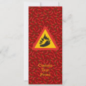 Hot Pepper Danger Sign Einladung (Vorderseite)