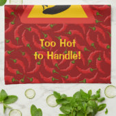 Hot Pepper Danger Sign Geschirrtuch (Gefaltet)