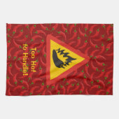 Hot Pepper Danger Sign Geschirrtuch (Horizontal)