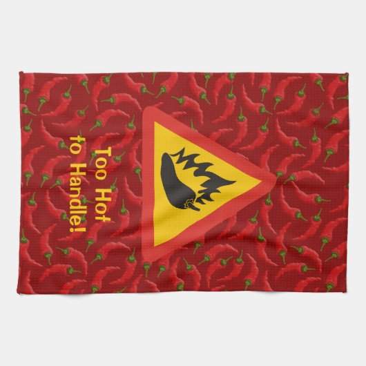 Hot Pepper Danger Sign Geschirrtuch (Horizontal)