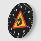 Hot pepper danger sign große wanduhr (Winkel)