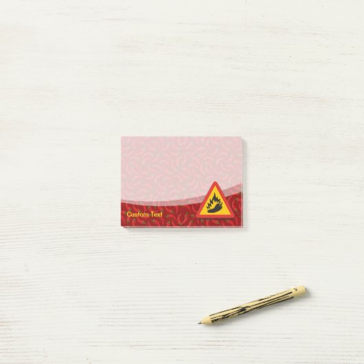 Hot Pepper Danger Sign Post-it Klebezettel (Auf Schreibtisch)