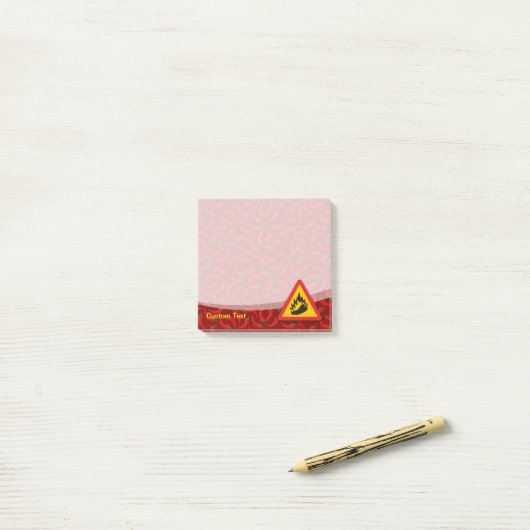 Hot Pepper Danger Sign Post-it Klebezettel (Auf Schreibtisch)