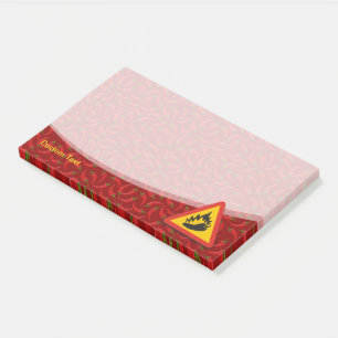 Hot Pepper Danger Sign Post-it Klebezettel