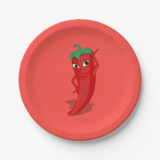 Hot Pepper Diva Pappteller (Vorderseite)