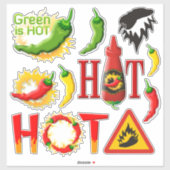 Hot Pepper Icon Set Stickers Aufkleber (Blatt)