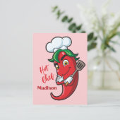 Hot-Pepper-Koch für benutzerdefinierten Text Postkarte (Stehend Vorderseite)