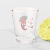 Hot-Pepper-Koch für benutzerdefinierten Text Schnapsglas (Rückseite)
