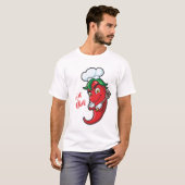 Hot-Pepper-Koch für benutzerdefinierten Text T-Shirt (Vorne ganz)