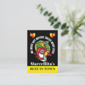 Hot-Pepper mexikanisches Restaurant Spaß Visitenkarte (Stehend Vorderseite)
