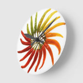 Hot Pepper Rainbow Runde Wanduhr (Winkel)