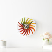 Hot Pepper Rainbow Runde Wanduhr (Zuhause)