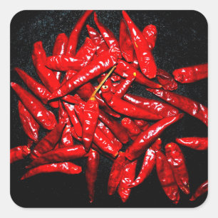 Hot Pepper - Stillleben Quadratischer Aufkleber