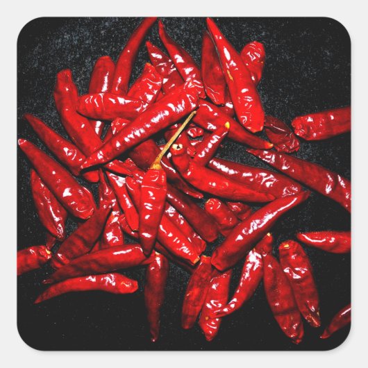 Hot Pepper - Stillleben Quadratischer Aufkleber (Vorderseite)