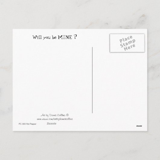 Hot Pepper Valentine Feiertagspostkarte (Rückseite)