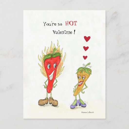 Hot Pepper Valentine Feiertagspostkarte (Vorderseite)