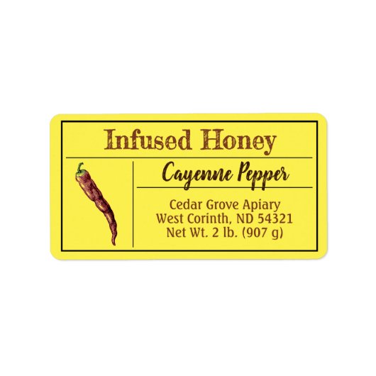 Hot Pepper Yellow Infant Honig Adressaufkleber (Vorne)