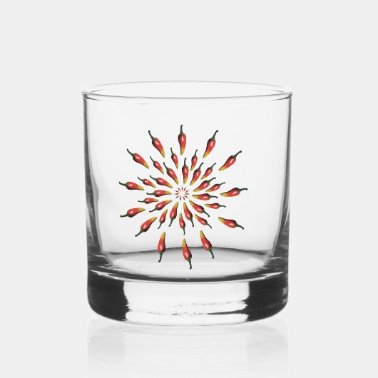 Hot Peppers Mandala Whiskyglas (Vorderseite)